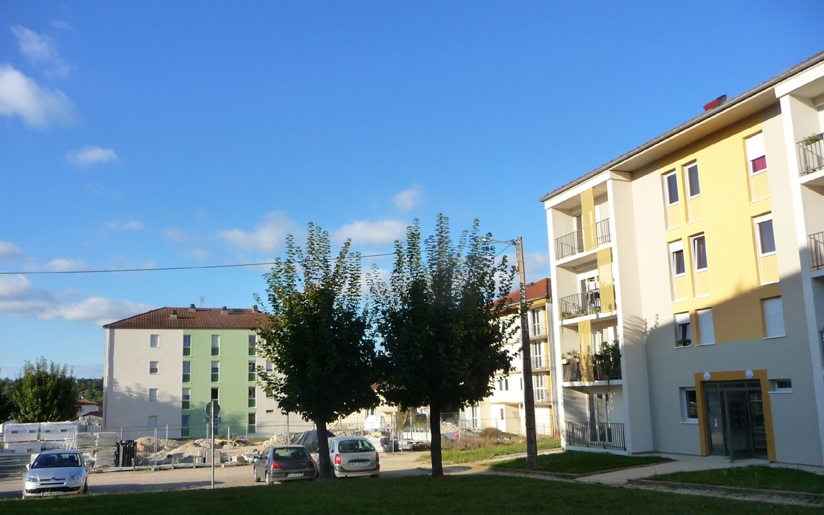 réhabilitation de façade couleurs logements Joinville hamaris